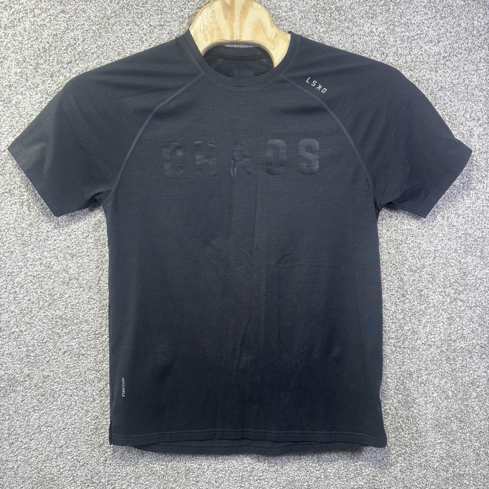 LSKD Shirt Mens Medium Black VAPOURFLX Chaos Graphic Short Sleeve‎ Athletic